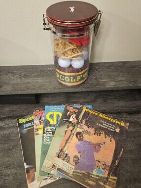 Golfers Jar O' Gifts & 1970s Sports Illustrated Magazine Lot